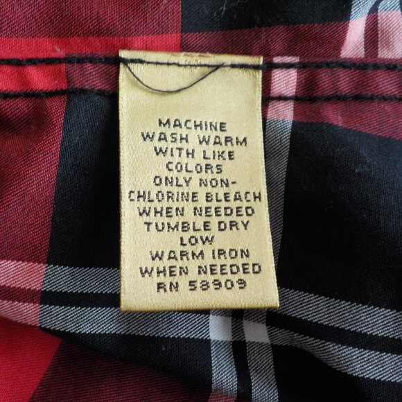 Christine Blouse - Size 6P - Plaid - Button Down - Red/Black/White - Vintage - Picture 5 of 7